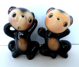 Vintage Enesco Anthropomorphic Bears Salt & Pepper Shakers Japan - Picture 1 of 5