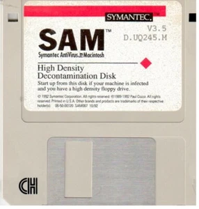 ITHistory (1992) Apple Software: SAM Antivirus V3.5 MAC (Symantec) 3,5" No Man - Bild 1 von 1