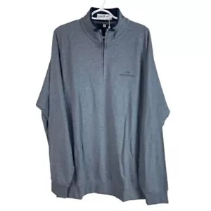 NEW Fairway & Greene 1/4 Zip Sweater Mens 2XL Gray L/S Pima Cotton Mock Neck - Picture 1 of 4
