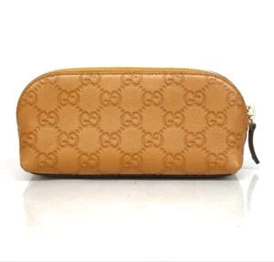 GUCCI Leather Pouch Gucci Pencil Case Makeup Pouch Pen Case - Picture 1 of 8