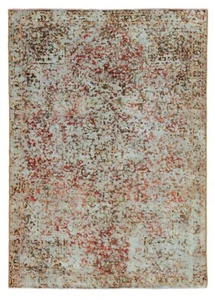 Alfombra persa anudada a mano en relieve vintage 147 x 102 cm-oriente, alfombra, alfombra, azul - Imagen 1 de 12