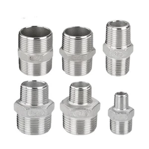 Bsp Male to Male Stainless Steel 304 Reducing Adaptors ,Reducing Hexagon Nipples - Picture 1 of 2