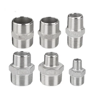 Bsp Male to Male Stainless Steel 304 Reducing Adaptors ,Reducing Hexagon Nipples - Image 1 of 2
