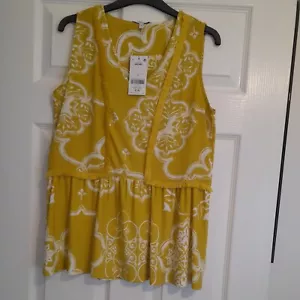 Next Yellow Sleeveless Top Size 10 - Picture 1 of 9