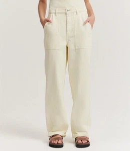 Country Road Jeans SIZE 16 Relaxed Straight Leg Pants Patch Pocket Lemon $159 - Picture 1 of 24