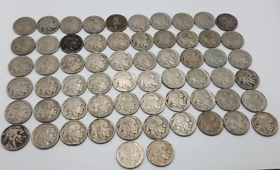 Excellent Lot of (62) FULL Date U.S. Mint Buffalo Nickels 5 Cent Years 1913-1938 - Image 1 of 2