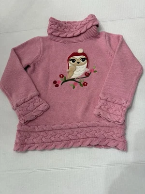 Gymboree Acogedor Búho Línea Niñas Rosa Suéter Rojo Navidad Sombrero En Rama Talla 5-6 Foto 1 de 4