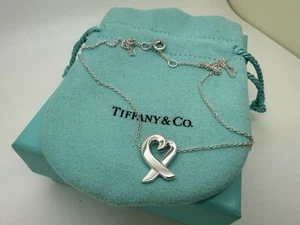 Tiffany Co Sterling Silver Heart Pendant Necklace 16 Inch - Picture 1 of 6