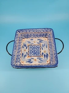Cazuela Temptations Old World azul 1,5 cuartos de galón ropa de horno presentable de Tara - Imagen 1 de 4