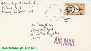 1970 Canal Zone Airmail Cover – Quarry Heights Cancel – 10¢ Airmail – Commercial - Picture 1 of 3