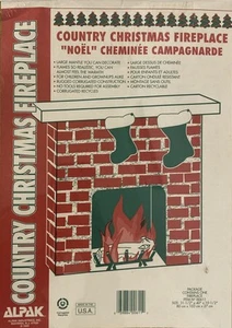 Alpak Country Christmas Fireplace Cardboard Decoration 1995 NEW - Picture 1 of 1