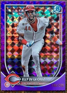 Elly De La Cruz 2025 Bowman Chrome Purple Geometric Refractor 196/250 Reds #89 - Picture 1 of 2