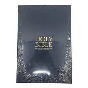 Catholic Bible ESV Catholic Edition Navy Leather Leather Bound Brand New Sealed - Bild 1 von 2