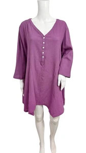Woman Within Bluse Gr. L 18/20 Rosa Baumwolle Gaze Crinkle Taschentuchsaum - Bild 1 von 11