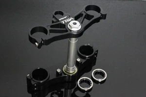 Honda RVF400 NC35 TYGA triple clamp set black yokes to fit standard forks - Picture 1 of 5