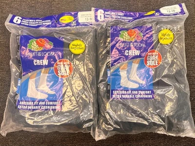 Calcetines de algodón Fruit of the Loom negros para hombre talla grande y alta 12-14 | 12 pares Foto 1 de 4