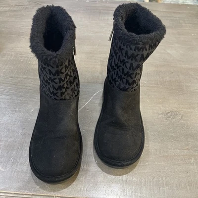 Michael Kors Yancy Botines Niñas 13 Negro MK Logo Imitación Piel Botas Invierno Cálidas Foto 1 de 4