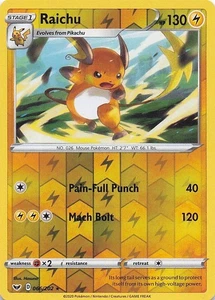 Raichu Raro Holograma Inverso SWSH01: Juego Base Espada y Escudo 066/202 Casi Nuevo - Imagen 1 de 2