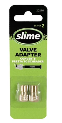 Adaptador de válvula de pneu de bicicleta Slime Presta para Schrader (padrão 2 peças) - Imagem 1 de 4