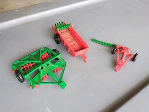 3 Vtg Auburn Rubber Farm Implements Disk Manure Spreader Sickle Mower Machinery - Picture 1 of 23