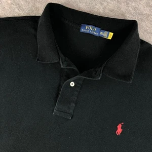 Ralph Lauren Men's 3XL Tall Black Cotton Polo Red Pony Short Sleeve - Picture 1 of 8