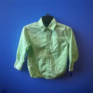 Boys Size 8 Small Nautica Button Up Dress Shirt Pocket Light Green Pre-owned - Picture 1 of 10