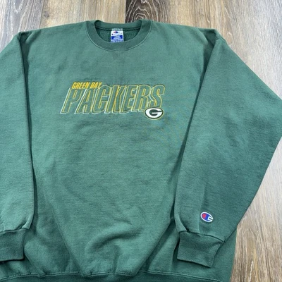 Moletom masculino vintage Green Bay Packers L time de futebol americano NFL anos 90 logotipo suéter - Imagem 1 de 4