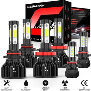 For Ram 1500 2013 2014 2015 w/Projector LED Bulbs Combo Headlights & Fog Lights - Picture 1 of 19