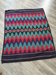 Goodwin Weavers Aztec Blanket Throw Woven Southwestern 49x61 Boho Cotton - Picture 1 of 6