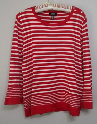 SUÉTER JONES FIRMA NUEVA YORK Rojo/Blanco Brazos Únicos Rayas Grande Foto 1 de 4