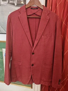TAGLIATORE 700€ Herren Blazer Sakko Leinen & Baumwolle Größe EU52 ( L ) Made in Italy - Bild 1 von 15