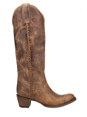 Botas de cuero trenzadas hasta la rodilla Lane Plain Jane para mujer talla 9 modelo de piso marrón Foto 1 de 4