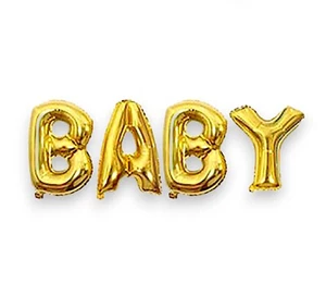 Globos dorados con letras gigantes para bebé de 32", lámina decoración de fiesta de baby shower niña niño - Imagen 1 de 1