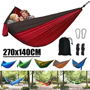 Portable Outdoor Camping Hammock for One Person with Color Matching Nylon - Picture 1 of 20