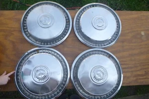 (4) Vtg Ford Motor Company Hubcaps 14in - Picture 1 of 9