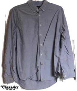Tommy Hilfiger Denim Custom Fit Mens Button Up Down Shirt Long Sleeve Blue Sz L - Picture 1 of 5