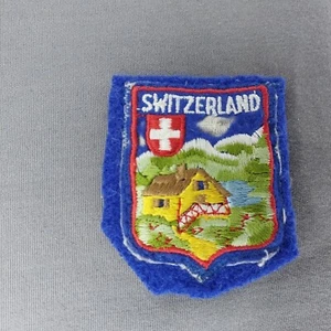 Switzerland Village Lake Mountains Felt Souvenir Tourist Patch - Imagen 1 de 2