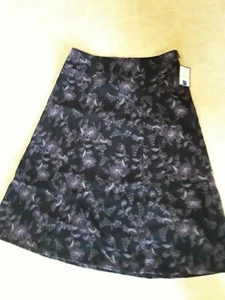 Croft & Barrow Black Purple  Floral Skirt - Size 12 - Picture 1 of 3