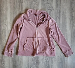 Merona Mauve Pink Velour Zip-Up Long Sleeve Track Jacket Womens Size XL - Picture 1 of 12