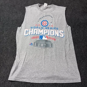 Chicago Cubs Shirt Adult Small Gray Sleevless Cut Off 2016 World Series Champion - Picture 1 of 7