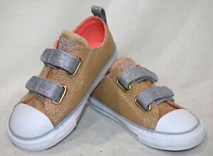 Converse Toddler Girl's CT 2V OX Pale Gold/Silver Sneakers - Size 5/10 NWB