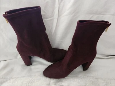 Botines Ivanka Trump Rojo Rubí con Cremallera Dorada Trasera Talla 8 Foto 1 de 4