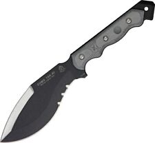 TOPS CUMA TAK-RI Fixed Knife 7" 1095HC Steel Full Tang Blade Gray Micarta Handle