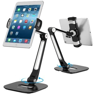 Support de Tablette en Aluminium à Bras Long pour iPad/iPhone/Samsung/ASUS et... - Photo 1/8