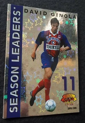 Tarjeta de colección Panini Super Stars Season Leaders 1995 David Ginola #11 Foto 1 de 2
