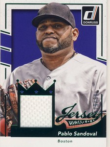 2016 Donruss PABLO SANDOVAL Green Game Used Jersey Kings 79/99 Red Sox