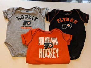 NHL Hockey Philadelphia Flyers Baby Bodysuits Lot Of 3 Size 3-6 months - Picture 1 of 6