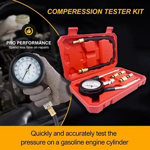 Gasoline Engine Compression Meter with M10 M12 M14 M18 Adapter 0-300 PSI Pressur - Picture 1 of 6