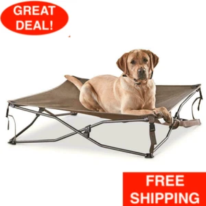 Elevated Dog Bed Pet Portable Camping Indoor Outdoor Foldable Sleep Lounger Cot - Picture 1 of 12