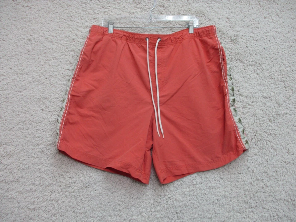 Caribbean Swim Shorts Large Adult Red Coral Lined Pockets Trunks Casual Mens L - Изображение 1 из 4